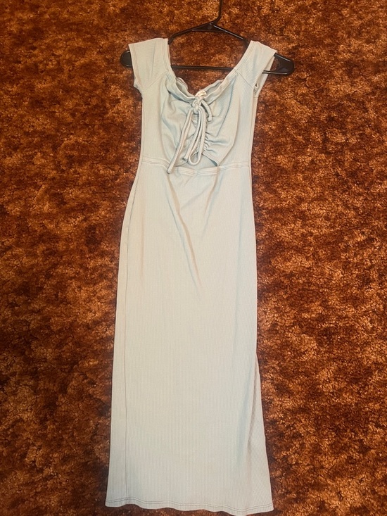 Dresses & Skirts - Light green Lace-Up Ribbed Maxi Dress